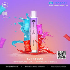 gummy bear hayati pro mini 600 puffs disposable vape