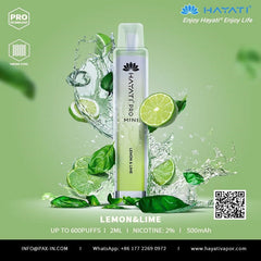 lemon and lime hayati pro mini 600 puffs disposable vape